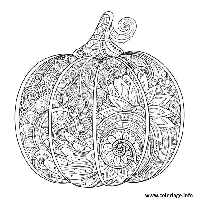 Coloriage Citrouille Halloween Zentangle Source 123rf Irinarivoruchko  Dessin à Imprimer